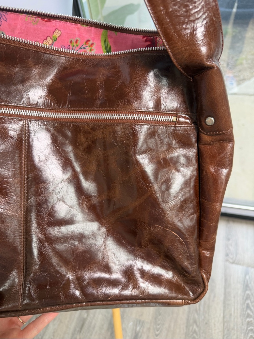 Vintage Latico Brown Leather Satchel Crossbody Bag - Picture 12 of 16